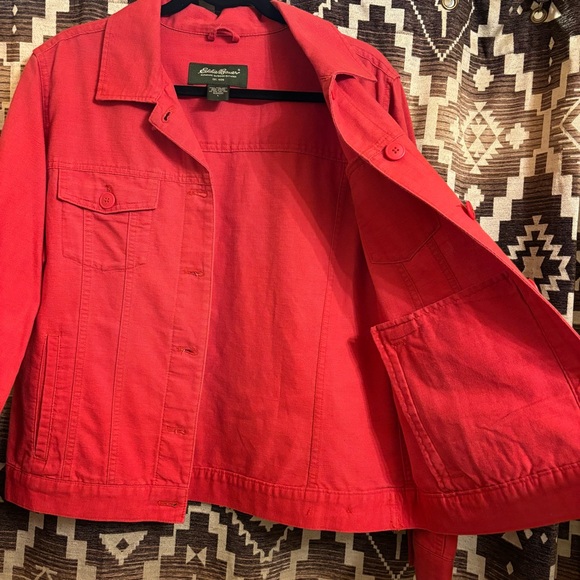 Women’s Vintage Eddie Bauer Button Up Jacket, Size L, 55% Linen 45% Cotton - Picture 4 of 9
